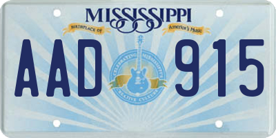 MS license plate AAD915