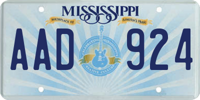 MS license plate AAD924