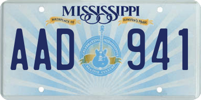 MS license plate AAD941