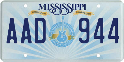 MS license plate AAD944