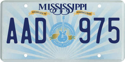 MS license plate AAD975