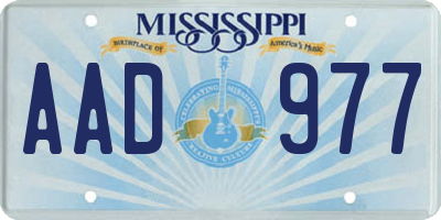 MS license plate AAD977