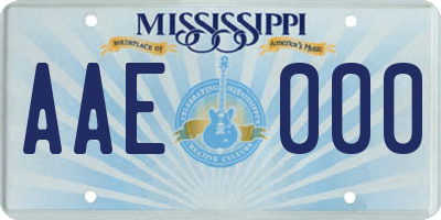 MS license plate AAE000