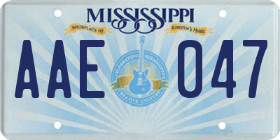 MS license plate AAE047