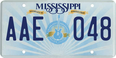 MS license plate AAE048