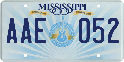MS license plate AAE052