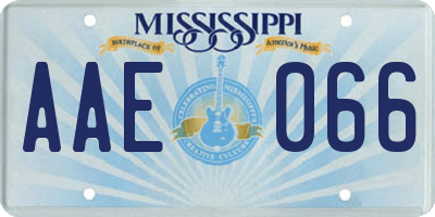 MS license plate AAE066