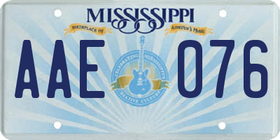 MS license plate AAE076