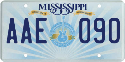 MS license plate AAE090