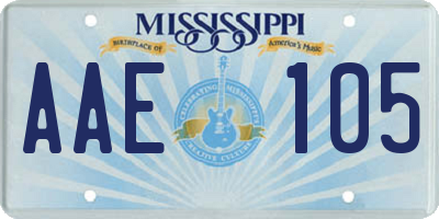 MS license plate AAE105