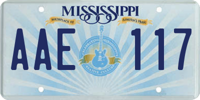 MS license plate AAE117
