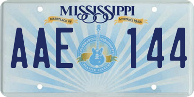 MS license plate AAE144