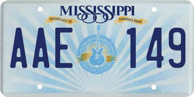MS license plate AAE149