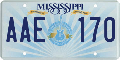 MS license plate AAE170