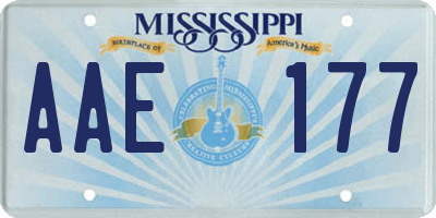 MS license plate AAE177