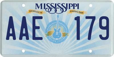 MS license plate AAE179