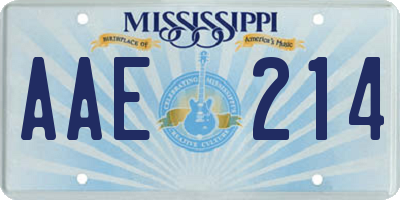 MS license plate AAE214