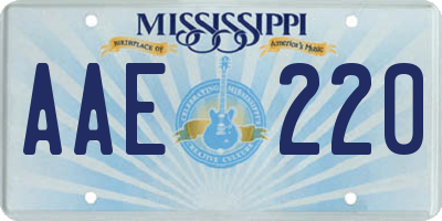 MS license plate AAE220