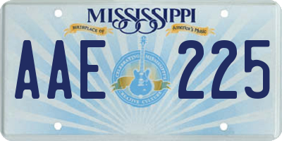 MS license plate AAE225