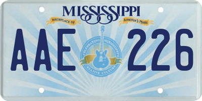 MS license plate AAE226