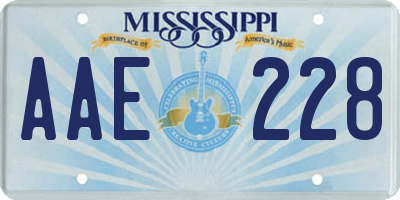 MS license plate AAE228