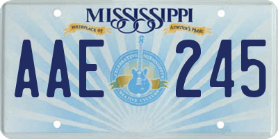 MS license plate AAE245