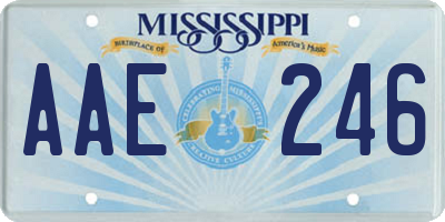 MS license plate AAE246