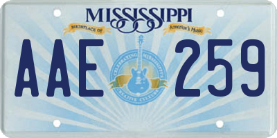 MS license plate AAE259