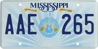 MS license plate AAE265