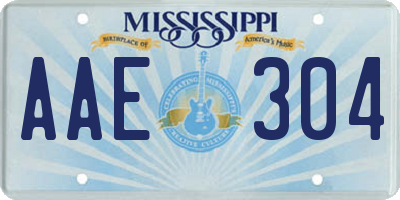 MS license plate AAE304