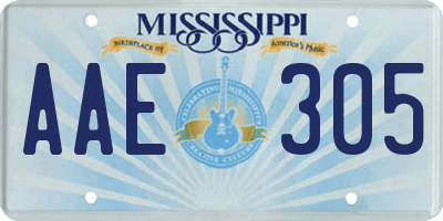 MS license plate AAE305