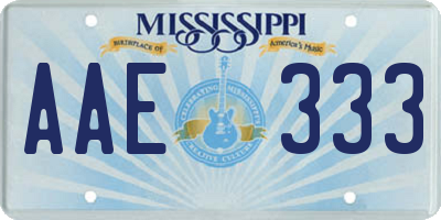 MS license plate AAE333