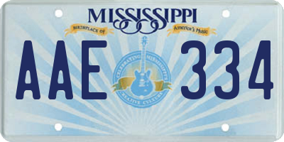 MS license plate AAE334