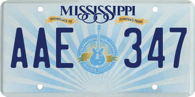 MS license plate AAE347