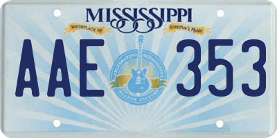 MS license plate AAE353