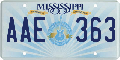 MS license plate AAE363