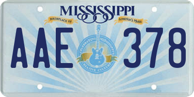MS license plate AAE378