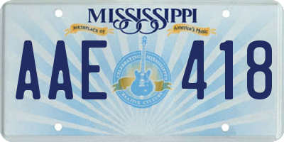MS license plate AAE418
