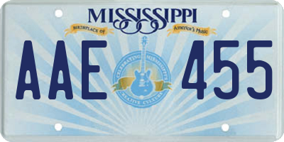 MS license plate AAE455