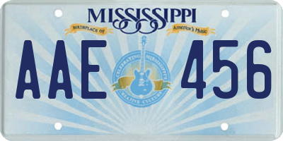 MS license plate AAE456