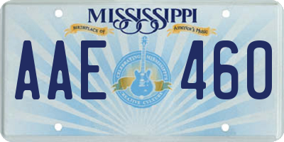 MS license plate AAE460