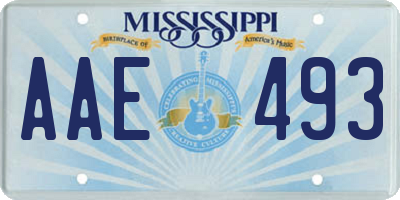 MS license plate AAE493