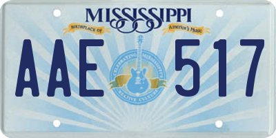 MS license plate AAE517