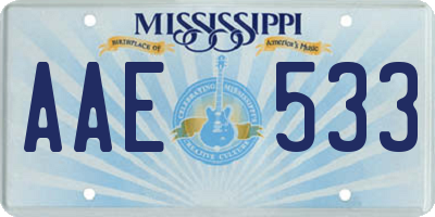 MS license plate AAE533