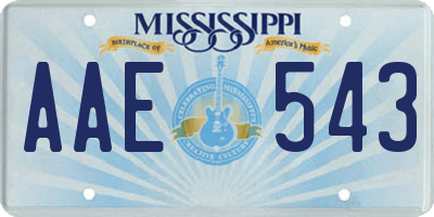 MS license plate AAE543
