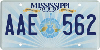 MS license plate AAE562