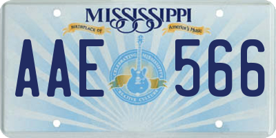 MS license plate AAE566