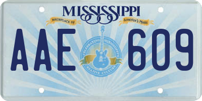 MS license plate AAE609
