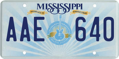 MS license plate AAE640