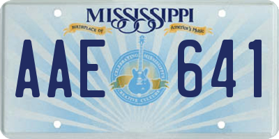 MS license plate AAE641
